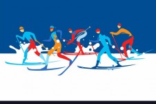 Школьные соревнования по лыжным гонкам.